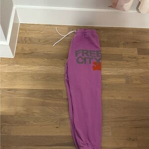 freecity Kids Joggers in Purple with Orange Accent